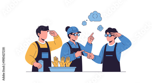 Cheerful Restaurant Staff Caring for Customer with Friendly Service