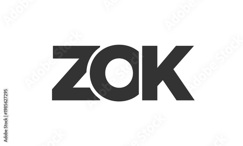 ZOK logo design template with strong and modern bold text. Initial based vector logotype featuring simple and minimal typography. Trendy company identity.