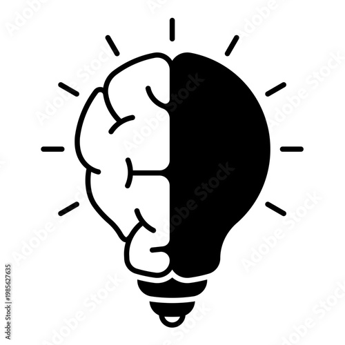 Brainstorming and Creative Idea Light Bulb Glyph Icon
