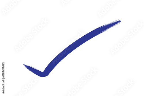 Checkmark sign icon brush stroke on white background correct and complete symbol vector illustration