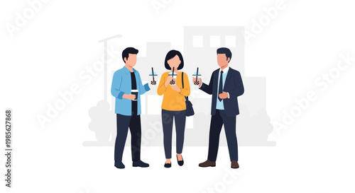 Business Networking Event with Professionals Drinking and Socializing