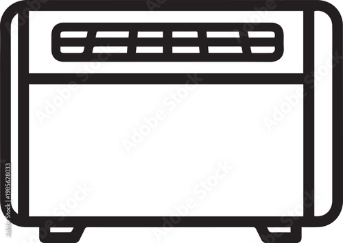 Outline icon of a simple portable heater with a slatted front electric heater radiator