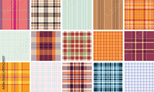 Seamless tartan collection for Scottish clan projects. Vector patterns ideal for kilts, scarves, home textiles, fashion, and printable media.