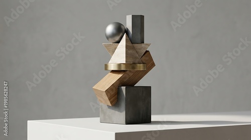 Interlocking shapes forming a stable structure symbolizing family strength.