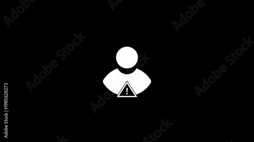 Person Icon with Warning Sign Indicating Profile Problem
