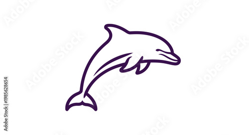 Dolphin Illustration Jumping Out of Water.