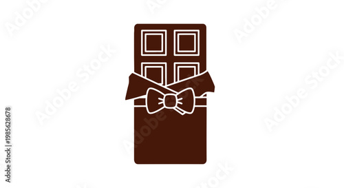 Chocolate Bar with Ribbon and Bow.