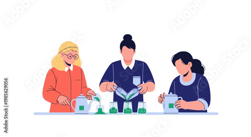 Women Scientists Conducting Laboratory Experiments Together