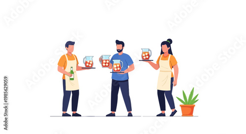Food Delivery Service with Delivery Personnel and Customers