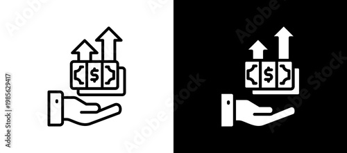 Salary Growth lineglyph icon