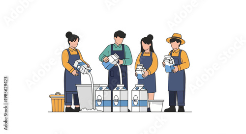 Diverse Aviation Ground Crew Handling Fueling and Equipment Operations