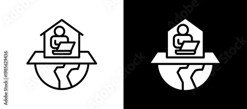 Remote Work lineglyph icon