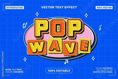 Pop Wave 3D Editable Vector Text Effect