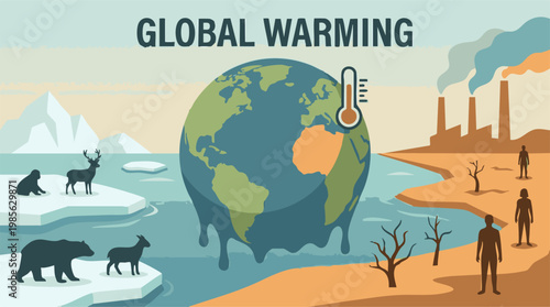 Global Warming and Climate Change Effects: Melting Earth, Animals, Pollution