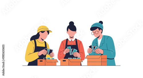 Women Working in Crafts Workshop, Handmade Jewelry Production