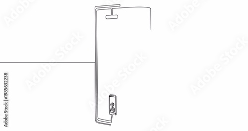 Self drawing line animation Boiler home appliance, bathroom, water heater, heating continuous line drawn concept video