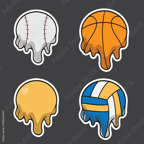set of ball melts good for sticker, badge, element design, print design, etc