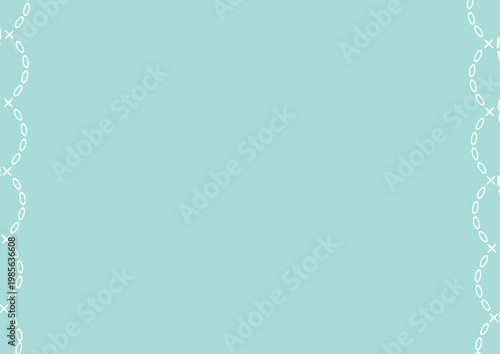 Vintage decorative border frame with delicate white lace scalloped edges on soft mint green background, elegant ornamental design for invitations
