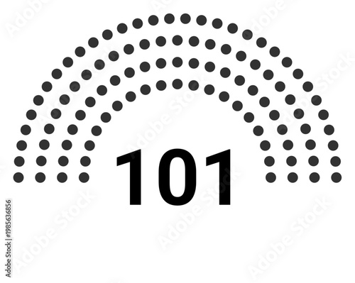 Hemicycle 101 seats - 4 rows