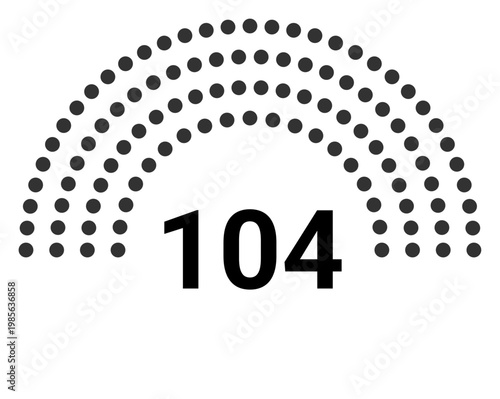 Hemicycle 104 seats - 4 rows