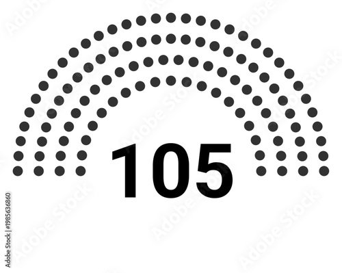 Hemicycle 105 seats - 4 rows