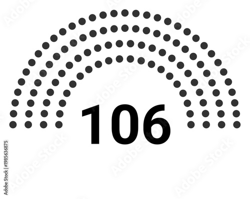 Hemicycle 106 seats - 4 rows