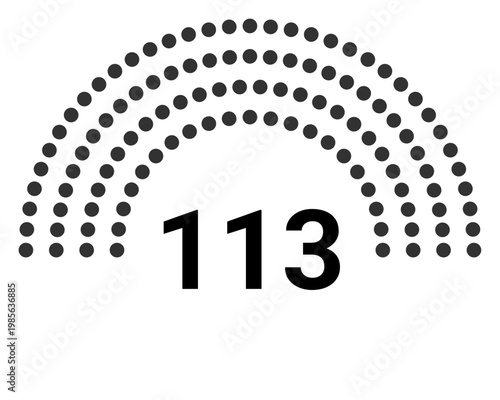 Hemicycle 113 seats - 4 rows