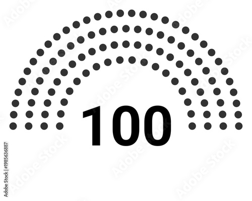 Hemicycle 100 seats - 4 rows