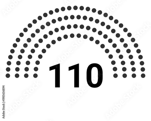 Hemicycle 110 seats - 4 rows
