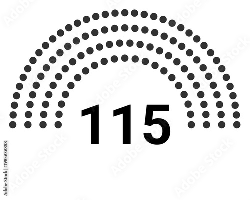 Hemicycle 115 seats - 4 rows