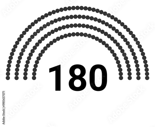 Hemicycle 180 seats - 4 rows