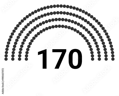 Hemicycle 170 seats - 4 rows