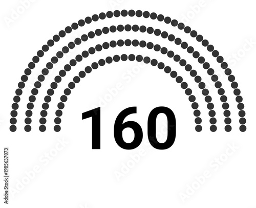 Hemicycle 160 seats - 4 rows