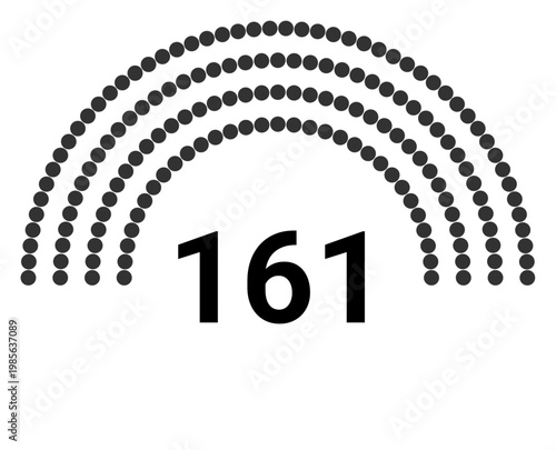 Hemicycle 161 seats - 4 rows