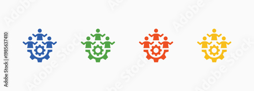 Teamwork Icon Set Color Multiple Style Collection Element For Design