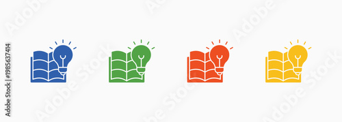 Learning Icon Set Color Multiple Style Collection Element For Design