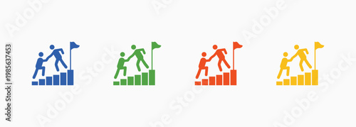 Leadership Icon Set Color Multiple Style Collection Element For Design