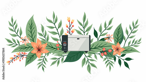 A simple, colorful illustration of a berry branch creates a cheerful and inviting mood, perfect for backgrounds, website elements, or seasonal designs