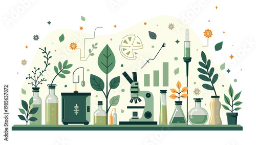 A minimalist illustration evoking natural wellness and organic products. Ideal for promoting skincare, aromatherapy, or eco-friendly brands, creating 