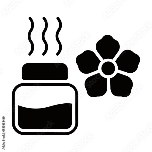 Vector graphic of a simple air freshener with a flower icon