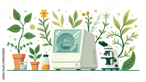 A charming illustration of a potted plant and watering can evokes feelings of growth and tranquility, perfect for blogs about gardening, home decor, o