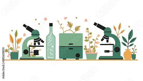 A calming illustration of a plant in a pot, featuring soft pink blooms. Perfect for backgrounds, wellness themes, or adding a gentle touch to designs.