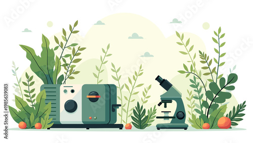 A vibrant, stylized illustration showcasing lush tropical foliage and bright orange fruits. Perfect for conveying themes of freshness, nature, and a r