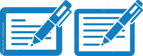 Two digital tablets with pen icon vector