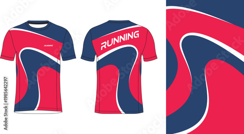 Modern Running Jersey Design Template for Sportswear
