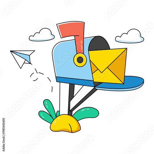 Trendy vector design of letterbox