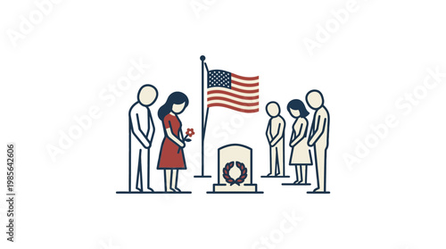 Memorial Day Ceremony at a Cemetery