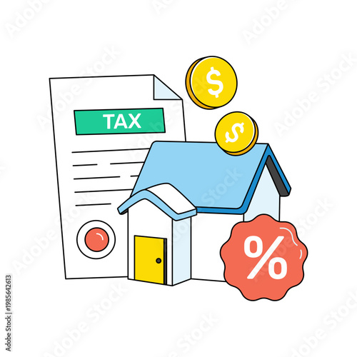 Editable design icon of property tax