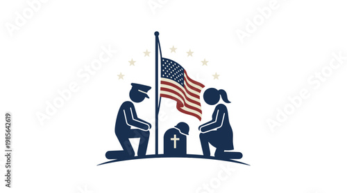 Memorial Day Remembrance With American Flag