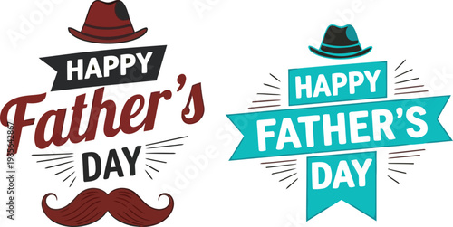 Happy father's day vector graphics stylish designs for dad celebrating parenthood love